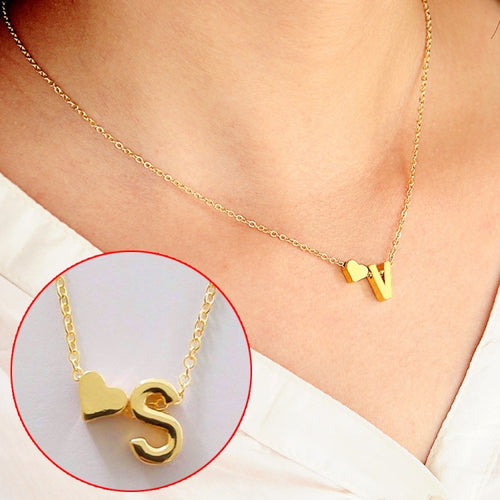 แฟชั่น Tiny Dainty Heart สร้อยคอสร้อยคอสร้อยคอสร้อยคอสร้อยคอสร้อยคอสร้อยคอสร้อยคอสร้อยคอส่วนบุคคลสร้อยคอตัวอักษรชื่อเครื่องประดับสำหรับผู้หญิงอุปกรณ์เสริมแฟนของขวัญ, S