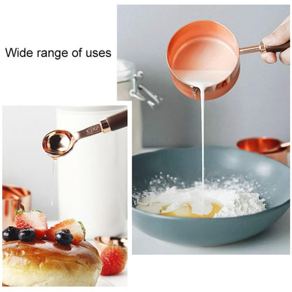 วอลนัทจับครัวชุบทองแดงเครื่องมืออบชุดวัดขนาดบาร์เทนเดอร์, 4 PCS / Set Measuring Spoon, 4 PCS / Set Measuring Cup