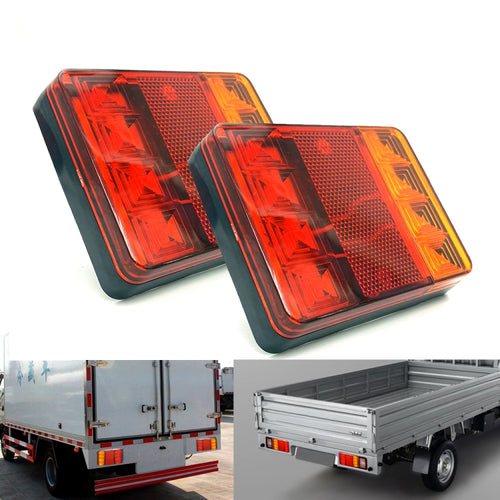 2 ชิ้น CNSUNNY LIGHT DC 12 โวลต์รถบรรทุกรถพ่วงคาราวาน LED ไฟท้ายไฟเตือนไฟเบรก, Warning Brake Lights