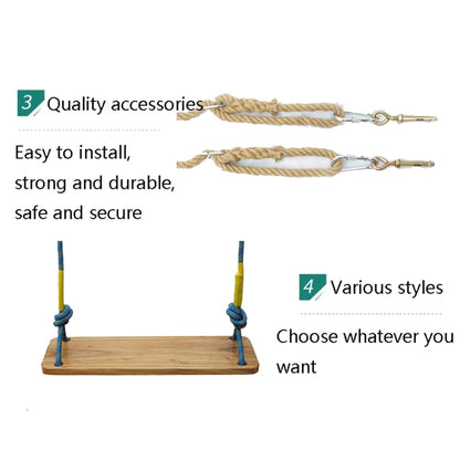 กลางแจ้ง Swing ระเบียงในร่มเด็กผู้ใหญ่ Swing ไม้, Hemp Rope, Climbing Rope