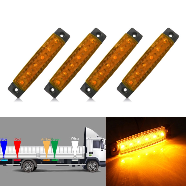 4 PCS 12V 6 SMD Auto Car รถบรรทุกรถบรรทุกภายนอกด้านข้างไฟ LED Trailer ไฟแสดงสถานะด้านหลังโคมไฟ
