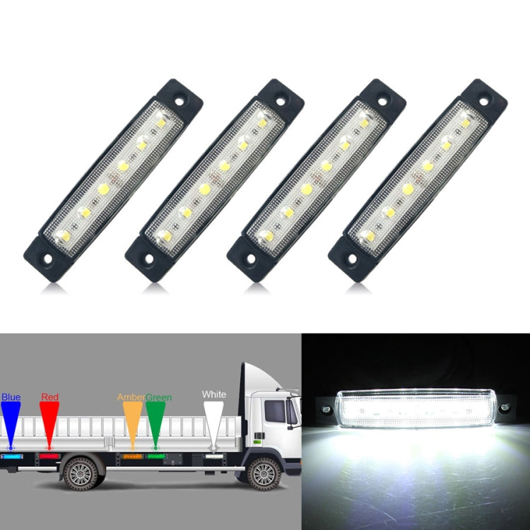 4 PCS 12V 6 SMD Auto Car รถบรรทุกรถบรรทุกภายนอกด้านข้างไฟ LED Trailer ไฟแสดงสถานะด้านหลังโคมไฟ