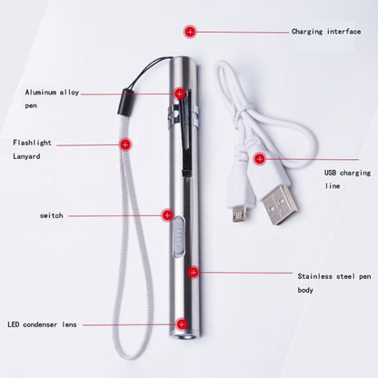 การออกแบบปากกาไฟฉายแบบชาร์จไฟ USB หลอดไฟ LED ขนาดเล็กอันทรงพลัง