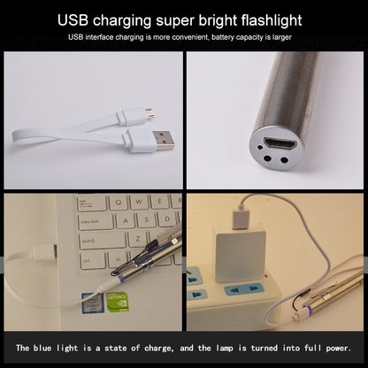 การออกแบบปากกาไฟฉายแบบชาร์จไฟ USB หลอดไฟ LED ขนาดเล็กอันทรงพลัง