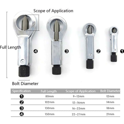 4 In 1 Rusty Nut Splitter หมวกเครื่องทำลาย Nut Breaker เครื่องตัด, 4 In 1