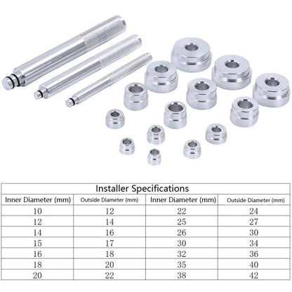 17 In 1 แบริ่งขนาดเล็กติดตั้ง EXTRACTOR แบริ่ง Pad การติดตั้งและเครื่องมือกำจัด, 17 In 1