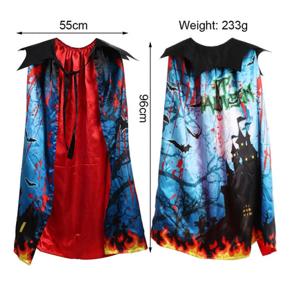 ฮาโลวีนแต่งตัวเด็กเสื้อคลุมพิมพ์สองชั้น, Free Size