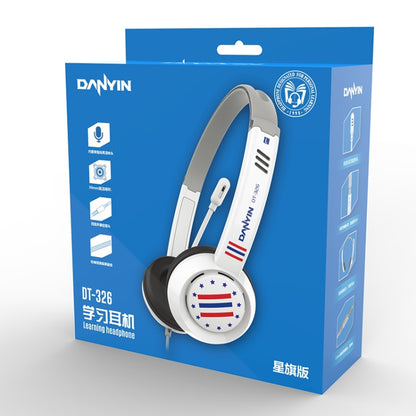 DANYIN DT326 คอมพิวเตอร์ตั้งโต๊ะแบบติดศีรษะเด็กสายการเรียนรู้พร้อมไมโครโฟน, ความยาวสายเคเบิล: 1.8 ม., DT326 3.5mm Two-hole White, DT326 3.5mm Two-hole Black, DT326 Single Hole Four-level White, DT326 Single Hole Four-level Black, DT326 Star Flag White ...