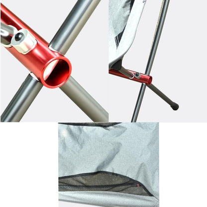 เก้าอี้พับกลางแจ้งแบบพกพา Ultralight อลูมิเนียมอัลลอยด์ Moon Camping เก้าอี้ชายหาด, Rice Gray Surface-Red Background, Black Surface-Red Background, Black Surface-Blue Background