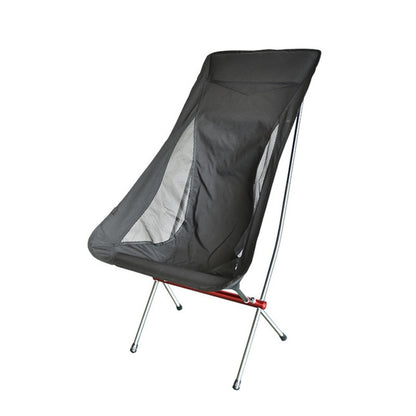 เก้าอี้พับกลางแจ้งแบบพกพา Ultralight อลูมิเนียมอัลลอยด์ Moon Camping เก้าอี้ชายหาด, Rice Gray Surface-Red Background, Black Surface-Red Background, Black Surface-Blue Background
