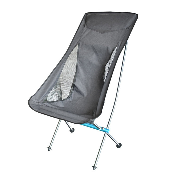 เก้าอี้พับกลางแจ้งแบบพกพา Ultralight อลูมิเนียมอัลลอยด์ Moon Camping เก้าอี้ชายหาด, Rice Gray Surface-Red Background, Black Surface-Red Background, Black Surface-Blue Background