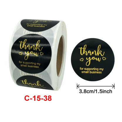2 ชิ้นม้วนย้อมปั๊มร้อนขอบคุณฉลากสติ๊กเกอร์, 3.8cm / 1.5inch