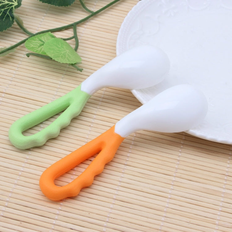 2 PCS เด็กช้อนโค้งกินช้อนเด็ก Pacifier ช้อนป้อนอาหาร Solid อุปกรณ์ช้อนโค้งชุดอาหารเด็ก, Curved Spoon