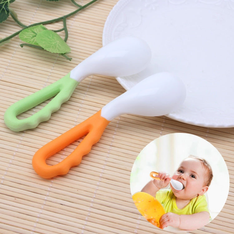 2 PCS เด็กช้อนโค้งกินช้อนเด็ก Pacifier ช้อนป้อนอาหาร Solid อุปกรณ์ช้อนโค้งชุดอาหารเด็ก, Curved Spoon