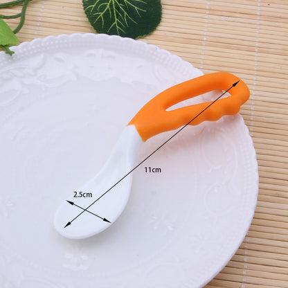 2 PCS เด็กช้อนโค้งกินช้อนเด็ก Pacifier ช้อนป้อนอาหาร Solid อุปกรณ์ช้อนโค้งชุดอาหารเด็ก, Curved Spoon