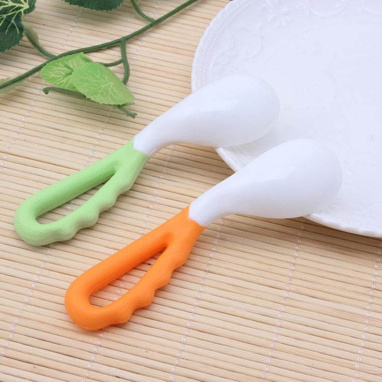 2 PCS เด็กช้อนโค้งกินช้อนเด็ก Pacifier ช้อนป้อนอาหาร Solid อุปกรณ์ช้อนโค้งชุดอาหารเด็ก, Curved Spoon