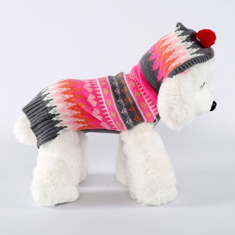 สัตว์เลี้ยงคริสต์มาสเครื่องแต่งกายเสื้อกันหนาว Hooded Ball Snowflake เครื่องแต่งกาย, XXS, XS, S, M, L