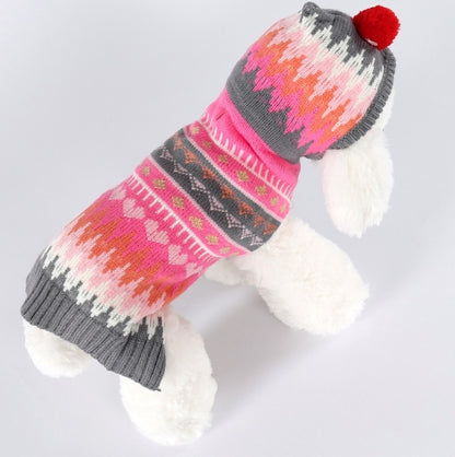 สัตว์เลี้ยงคริสต์มาสเครื่องแต่งกายเสื้อกันหนาว Hooded Ball Snowflake เครื่องแต่งกาย, XXS, XS, S, M, L