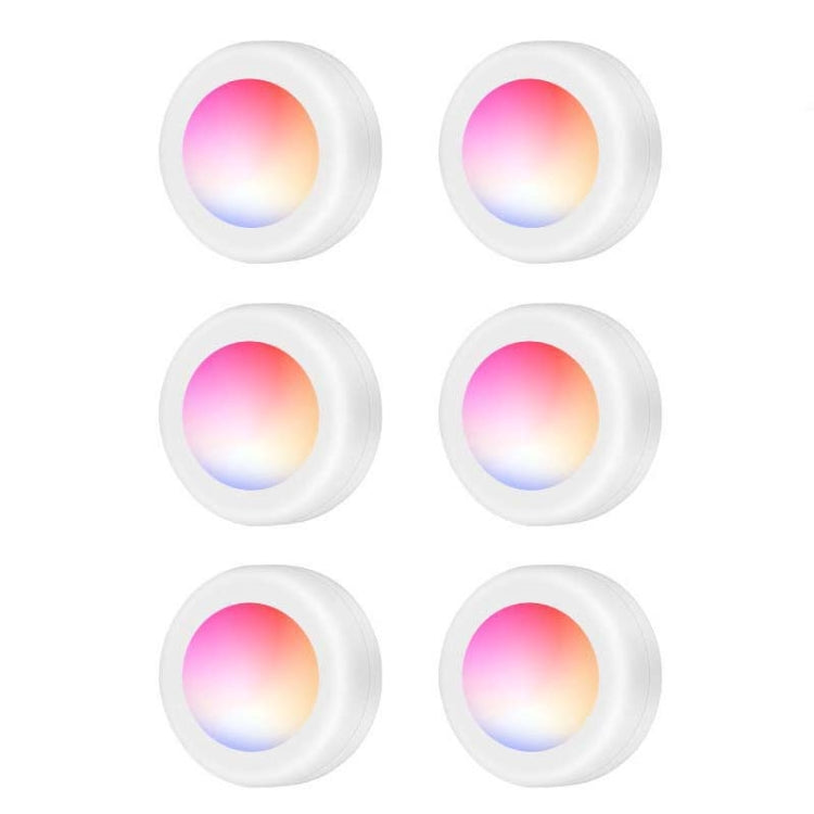 6 ชิ้น/เซ็ต 16 สี RGB LED Night Light Strobe บรรยากาศ Pat Light รีโมทคอนโทรลตู้ไฟ 2 รีโมทคอนโทรล