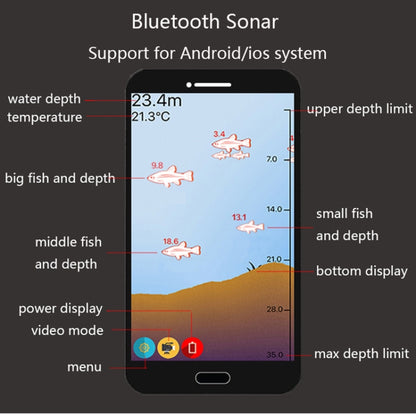 Fish Finder โทรศัพท์มือถือไร้สาย Sonar Fish Finder APP ค้นหาปลาใต้น้ำตกปลาตกปลาเกียร์, APP Underwater Fish Finder, 2