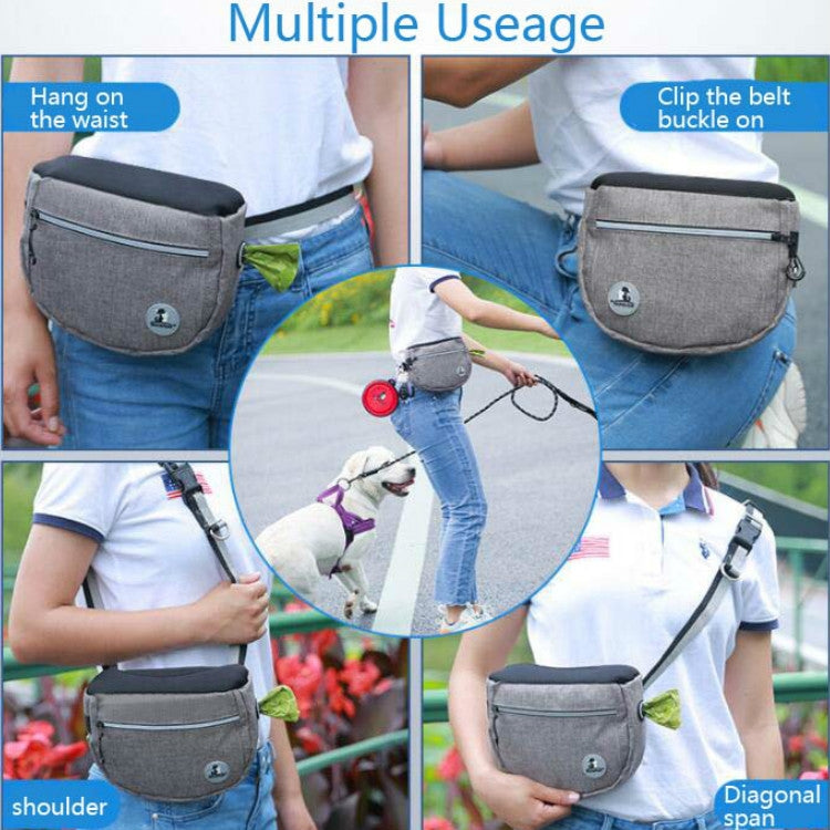 MOVEPEAK กระเป๋าใส่ขนมสำหรับสัตว์เลี้ยงสายจูงสัตว์เลี้ยงฝึกเอวกระเป๋าออกนอกบ้านถุงขนมสำหรับสุนัข