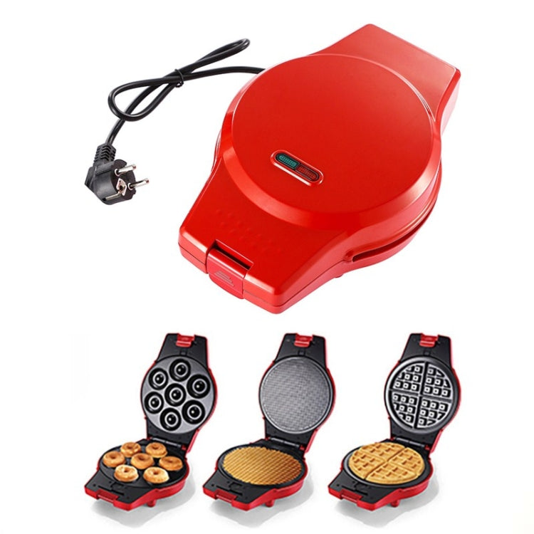 3-in-1 Multi-Function Eleictric Baking Pan เครื่องทำอาหารเช้าโดนัทแซนวิชเครื่องทำวาฟเฟิลเครื่องทำพิซซ่า, ปลั๊ก EU, 3-in-1 Multi-Function Waffle Maker