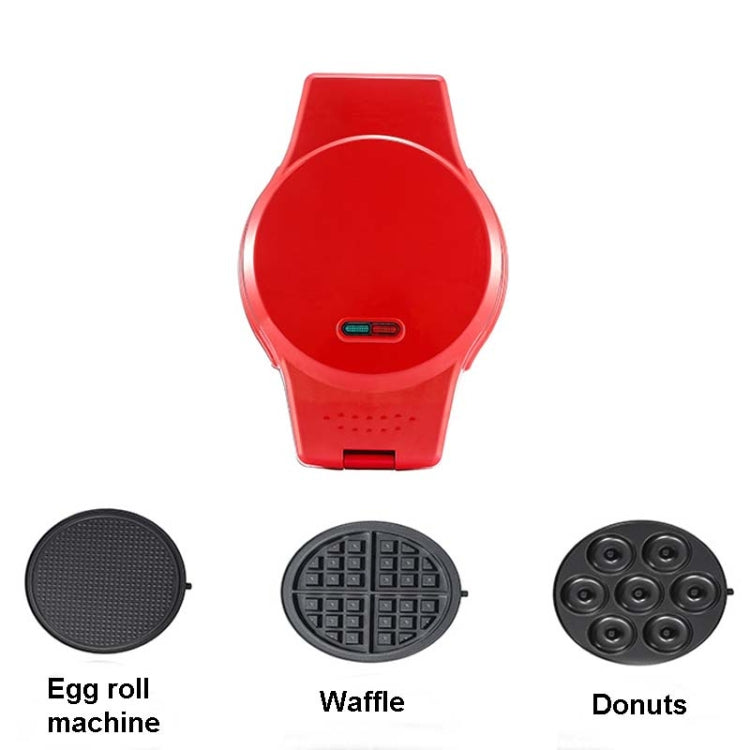 3-in-1 Multi-Function Eleictric Baking Pan เครื่องทำอาหารเช้าโดนัทแซนวิชเครื่องทำวาฟเฟิลเครื่องทำพิซซ่า, ปลั๊ก EU, 3-in-1 Multi-Function Waffle Maker