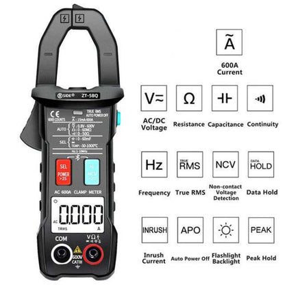 BSIDE Bluetooth 5.0 6000 คำแคลมป์มิเตอร์ AC อัจฉริยะความแม่นยำสูง, ZT-5BQ, ZT-5BQ+C3140 Clip