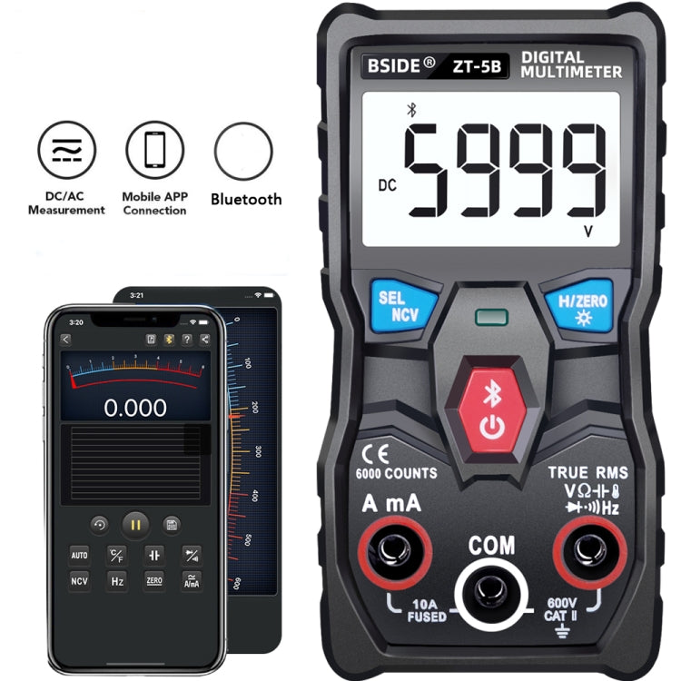 BSIDE ZT-5B สมาร์ทบลูทูธ 6000 คำมัลติมิเตอร์แบบดิจิตอลช่วงอัตโนมัติ, ZT-5B
