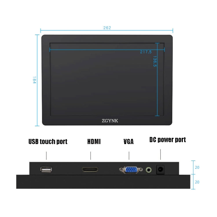 ZGYNK KQ101 HD หน้าจออุตสาหกรรมแบบฝังตัว, 10 inch  Embedded, 15.6 inch  Embedded, 10 inch  Resistive, 15.6 inch  Resistive, 10 inch  Capacitive, 15.6 inch  Capacitive