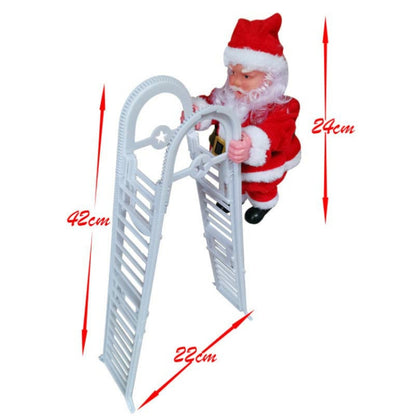 ไฟฟ้าซานตาคลอสของเล่นคริสต์มาสเด็กของขวัญตกแต่ง, Double Ladder C, Ladder A House, Climbing Beads, Red Ladder