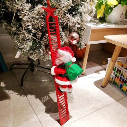 ไฟฟ้าซานตาคลอสของเล่นคริสต์มาสเด็กของขวัญตกแต่ง, Double Ladder C, Ladder A House, Climbing Beads, Red Ladder