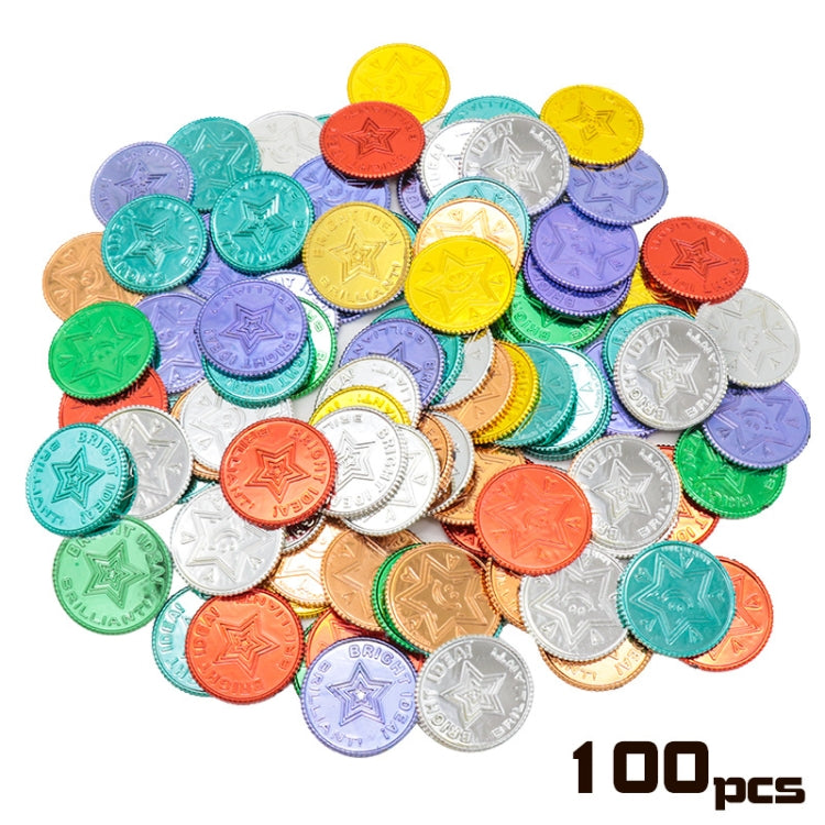 100 ชิ้น/ถุงโจรสลัดเหรียญทองเจ็ดสี Lucky เหรียญคริสต์มาสเกม Props, 100 PCS / Bag Seven Color Lucky Coin