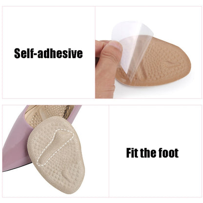 5 คู่ดูดซับเหงื่อระบายอากาศลื่น Forefoot Pad รองเท้าส้นสูงแผ่นป้องกันอาการปวดจัดส่งสีสุ่ม, Free Size