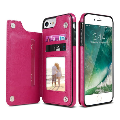 เคสหนัง Retro PU ซองใส่บัตรหลายใบสำหรับ iPhone 6 Plus และ 6s Plus, iPhone 6 Plus, v
