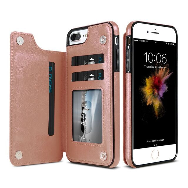 เคสหนัง Retro PU ซองใส่บัตรหลายใบสำหรับ iPhone 6 Plus และ 6s Plus, iPhone 6 Plus, v
