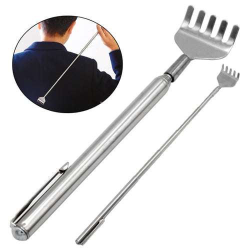 2 PCS ยืดกลับ Scratcher สแตนเลส Telescopic Anti Itch Claw เครื่องนวด Extender