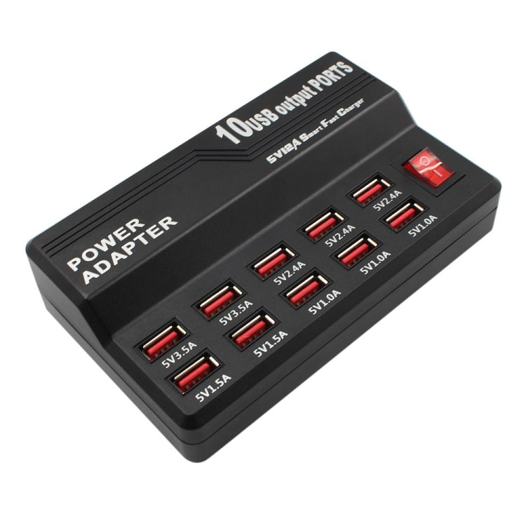 อินเทอร์เฟซ USB 100-240V ชาร์จเร็วอัจฉริยะเครื่องชาร์จอิเล็กทรอนิกส์ดิจิตอลเครื่องชาร์จมัลติฟังก์ชั่นปลั๊ก US, 10 Ports, 12 Ports