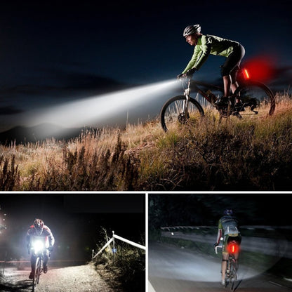 ไฟจักรยาน USB ไฟเตือนจักรยานเสือภูเขาแบบชาร์จไฟได้, Front Light + Tail Light