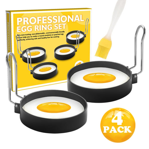 Egg Ring Iron Spray แม่พิมพ์ไข่เจียวทรงกลมไม่ติด, 4-Pack
