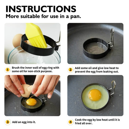 Egg Ring Iron Spray แม่พิมพ์ไข่เจียวทรงกลมไม่ติด, 4-Pack