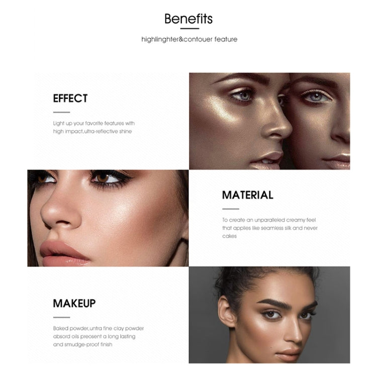 Professional Face Makeup Bronzer และ Highlighter Palette Powder แต่งหน้า Glow Kit Highlighter Contour Palette