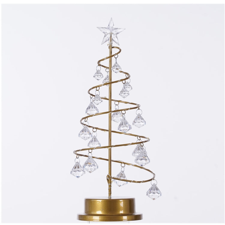 LED Wrought Iron Night Light คริสตัลต้นคริสต์มาสตกแต่งห้องโคมไฟตั้งโต๊ะขนาดเล็ก