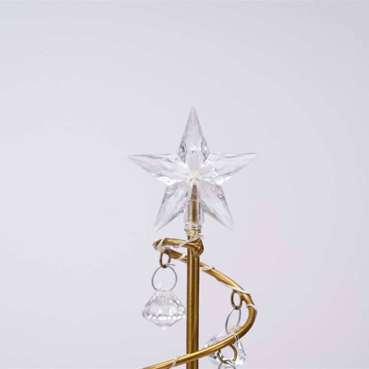 LED Wrought Iron Night Light คริสตัลต้นคริสต์มาสตกแต่งห้องโคมไฟตั้งโต๊ะขนาดเล็ก