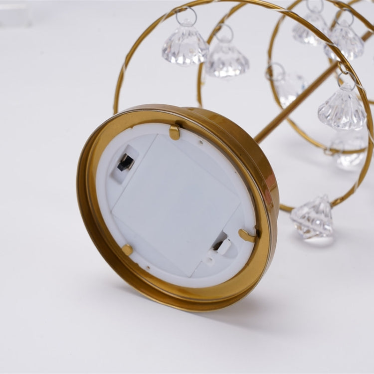 LED Wrought Iron Night Light คริสตัลต้นคริสต์มาสตกแต่งห้องโคมไฟตั้งโต๊ะขนาดเล็ก