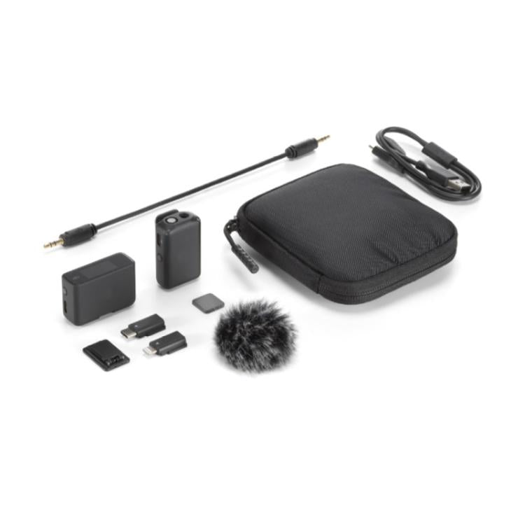 การส่งสัญญาณไร้สาย DJI Mic ดั้งเดิมพร้อมหน้าจอสัมผัส OLED, 1 Transmitters 1 Receiver