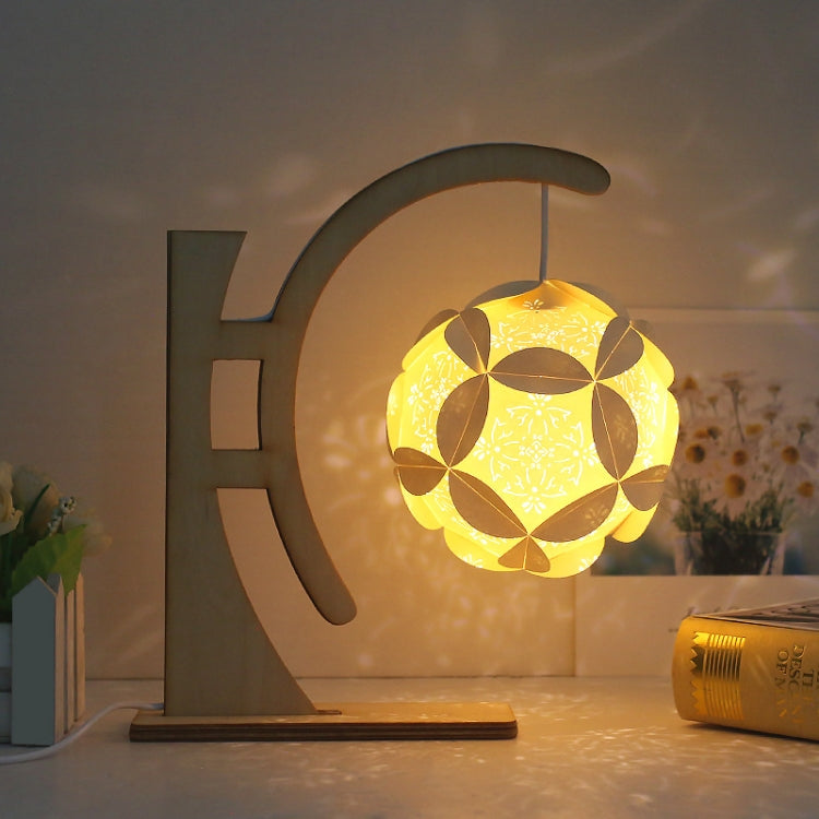 กระดาษศิลปะแสงและเงากระดาษแกะสลัก DIY Handmade สร้างสรรค์โคมไฟตั้งโต๊ะขนาดเล็ก, Round-shaped, Fan-shaped, Arc-shaped