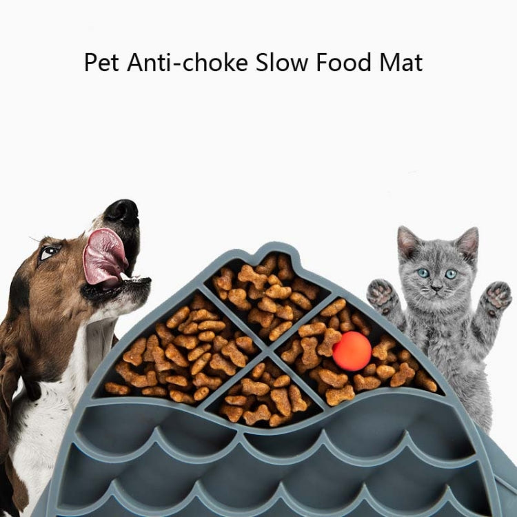 2 PCS สัตว์เลี้ยงแมวและสุนัขซิลิโคนอาหารช้า Anti-choke Bowl, Fish Type, Claw Type, Flower Type
