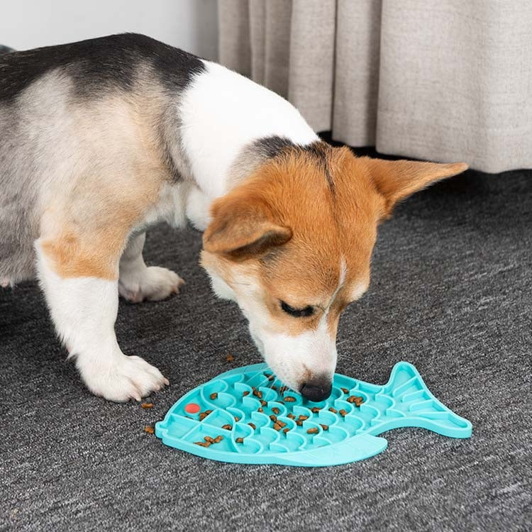 2 PCS สัตว์เลี้ยงแมวและสุนัขซิลิโคนอาหารช้า Anti-choke Bowl, Fish Type, Claw Type, Flower Type