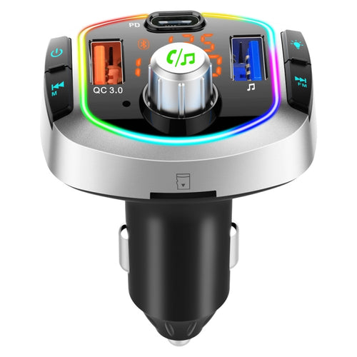 BC63 รถที่มีสีสันการ์ด MP3 Player มัลติฟังก์ชั่นบลูทูธ U Disk Charger รถบุหรี่ไฟแช็ก, BC63